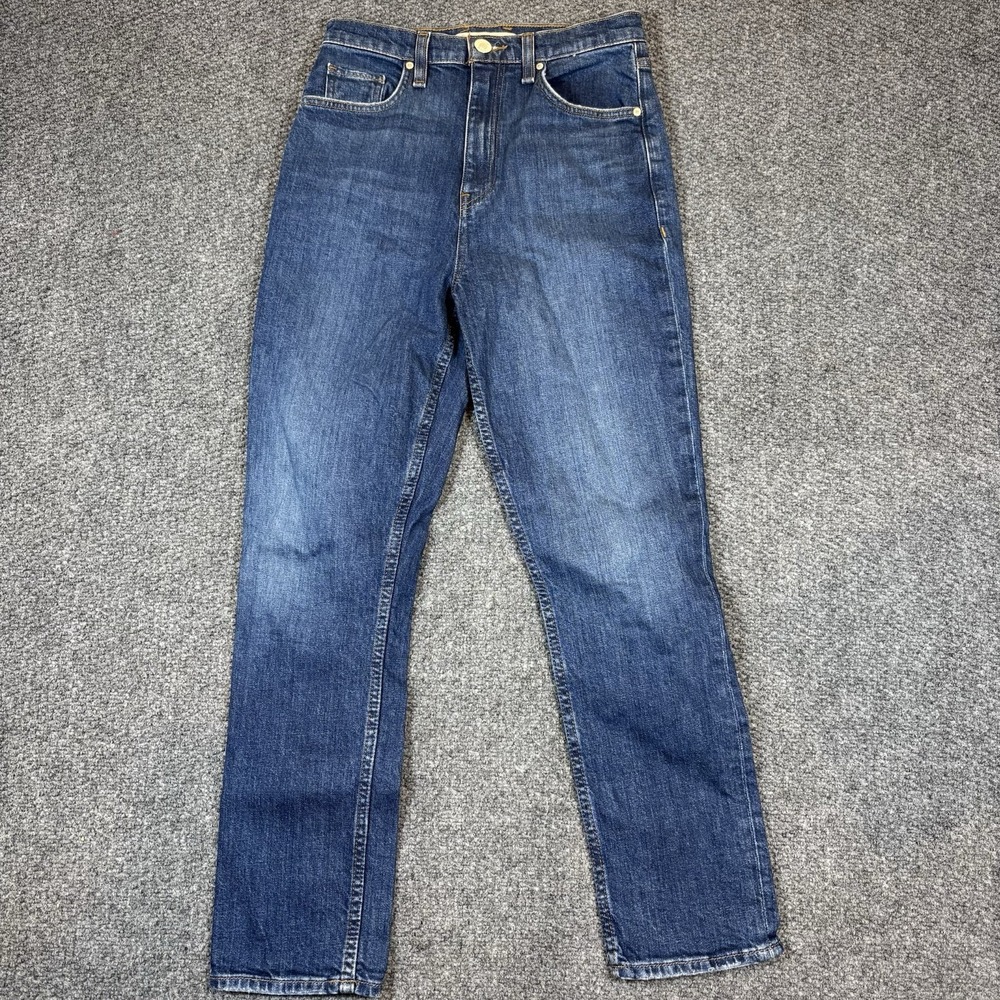 Hudson Jeans Women‎ 27 Harlow High Rise Straight Crop Blue Faded Denim